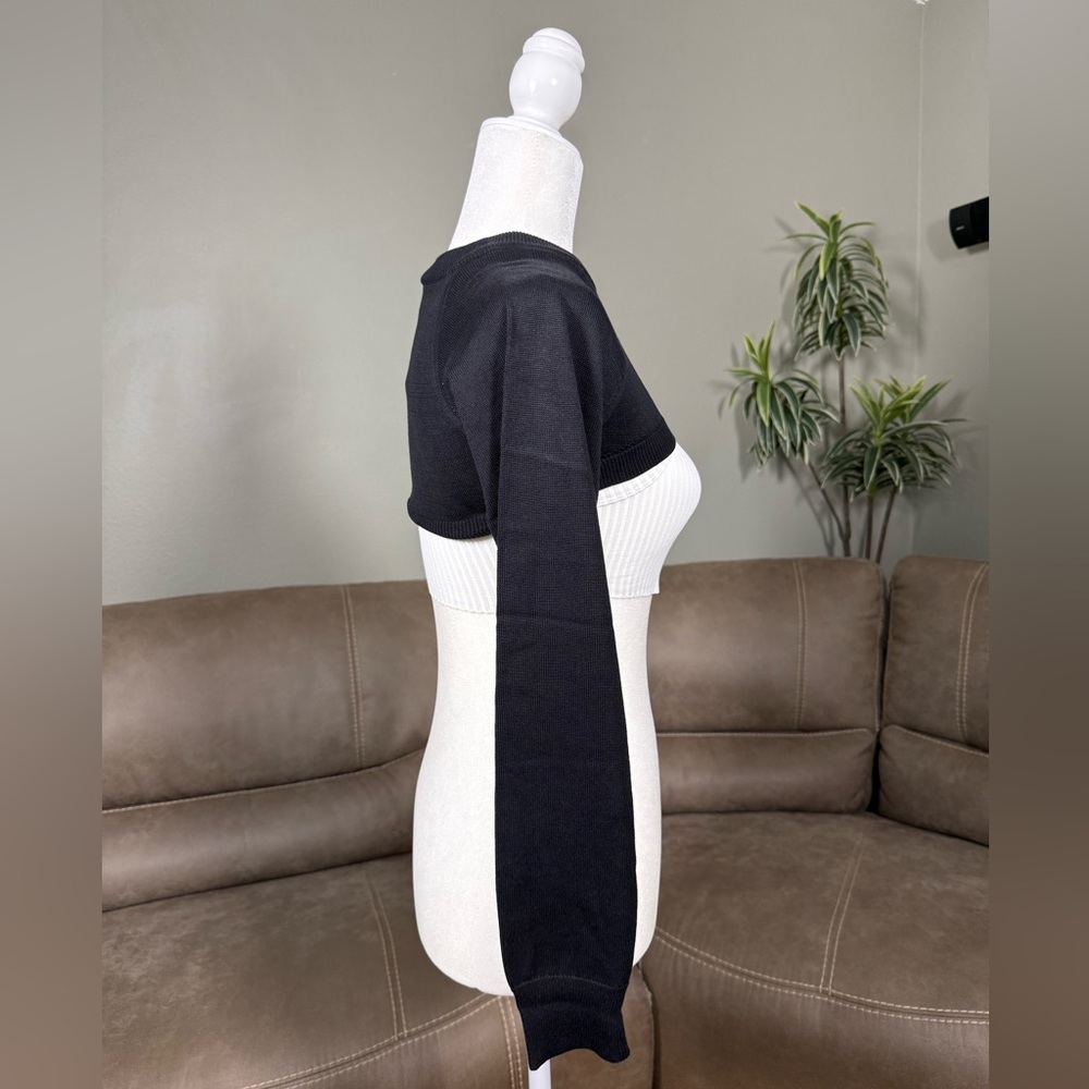 NWT Steele Lizeth Black Viscose Bolero White Ribbed Crop Muscle Tank Set Small - Picture 4 of 15
